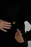 Теплий спортивний костюм для вагітних та годуючих мам на флісі чорний з кофтою з капюшоном, 5464115-4-Ч, фото 4