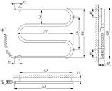Електрична рушникосушка Laris Змійовик 25 РС3 600 х 500 Е (підключення зліва), фото 6