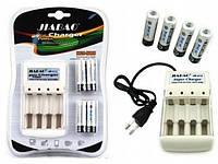 Зарядное устройство JIABAO JB-212 + аккумуляторы 4шт 2500mAh ААA минипальчик, GN, хорошего качества, зарядное