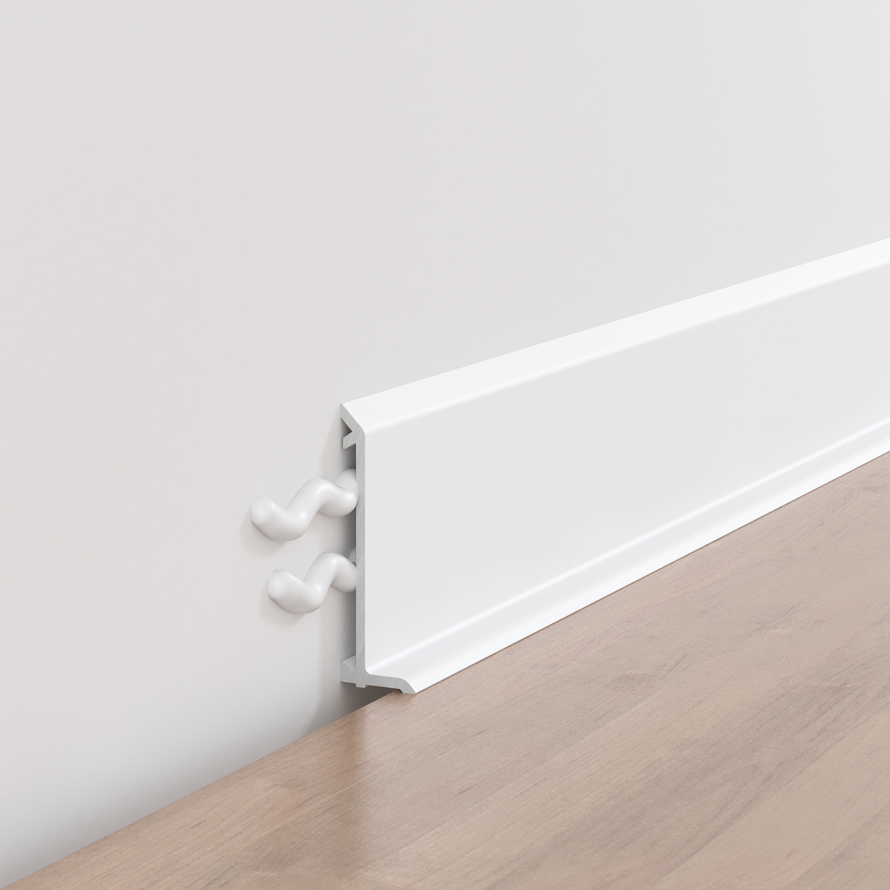 Плінтус накладний FSPRO P1240 алюмінієвий 2,5 м Фарбований Білий (F1.P1240W), фото 1