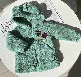 Кофта пальто трава з вушками "Лапки" Зелена 5054, 190, Golden Baby, Зелений, Для дівчаток, Осінь Зима, 80