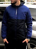 Мужская куртка рибок осенняя двухцветная с капюшоном на молнии, куртки короткие спортивные повседневные