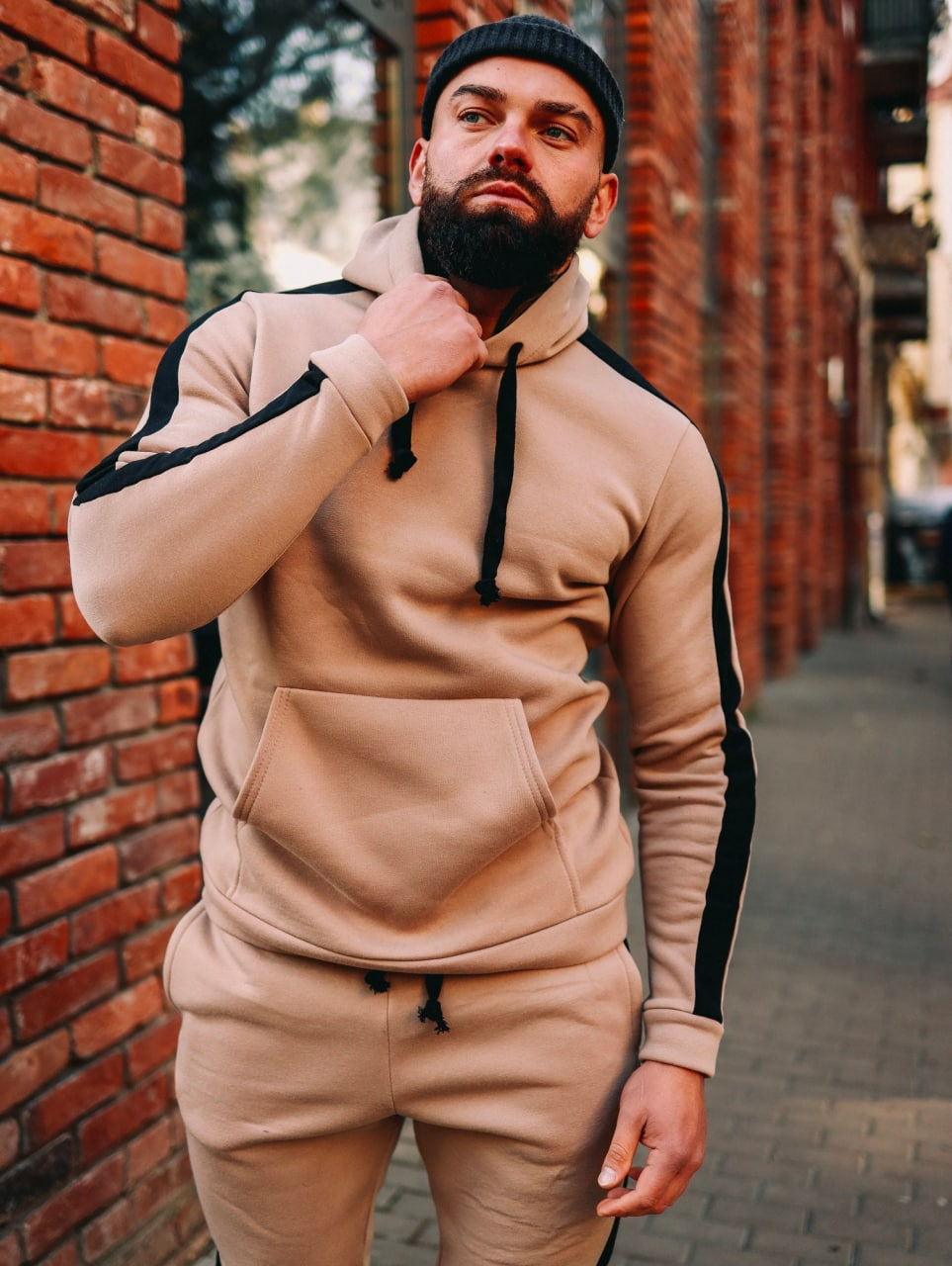 Спортивний костюм чоловічий осінь зима теплий на флісі з лампасам, чоловічі спортивні костюми худі штани на зиму