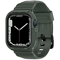Чехол + ремешок для Apple Watch Spigen Rugged Case + Band for Watch 45/44, Military Green (062CS26016)