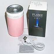 Компактний зволожувач повітря FLAME Humidifier "БАНКА" з акумулятором і підсвічуванням, ультразвуковий, рожевий, фото 4