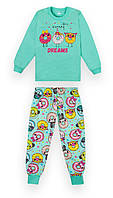 Пижама детская хлопковая для девочки GABBI PGD-21-20 Пончики Ментоловая на рост 116 (13056)