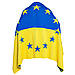 Плед в’язаний прапор України + прапор Європи 180х100 Blue + Yellow, фото 2