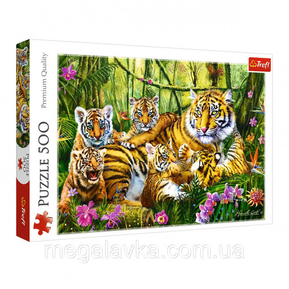 Пазли "Сім'я тигрів" Trefl 37350 (500 ел.) - MegaLavka