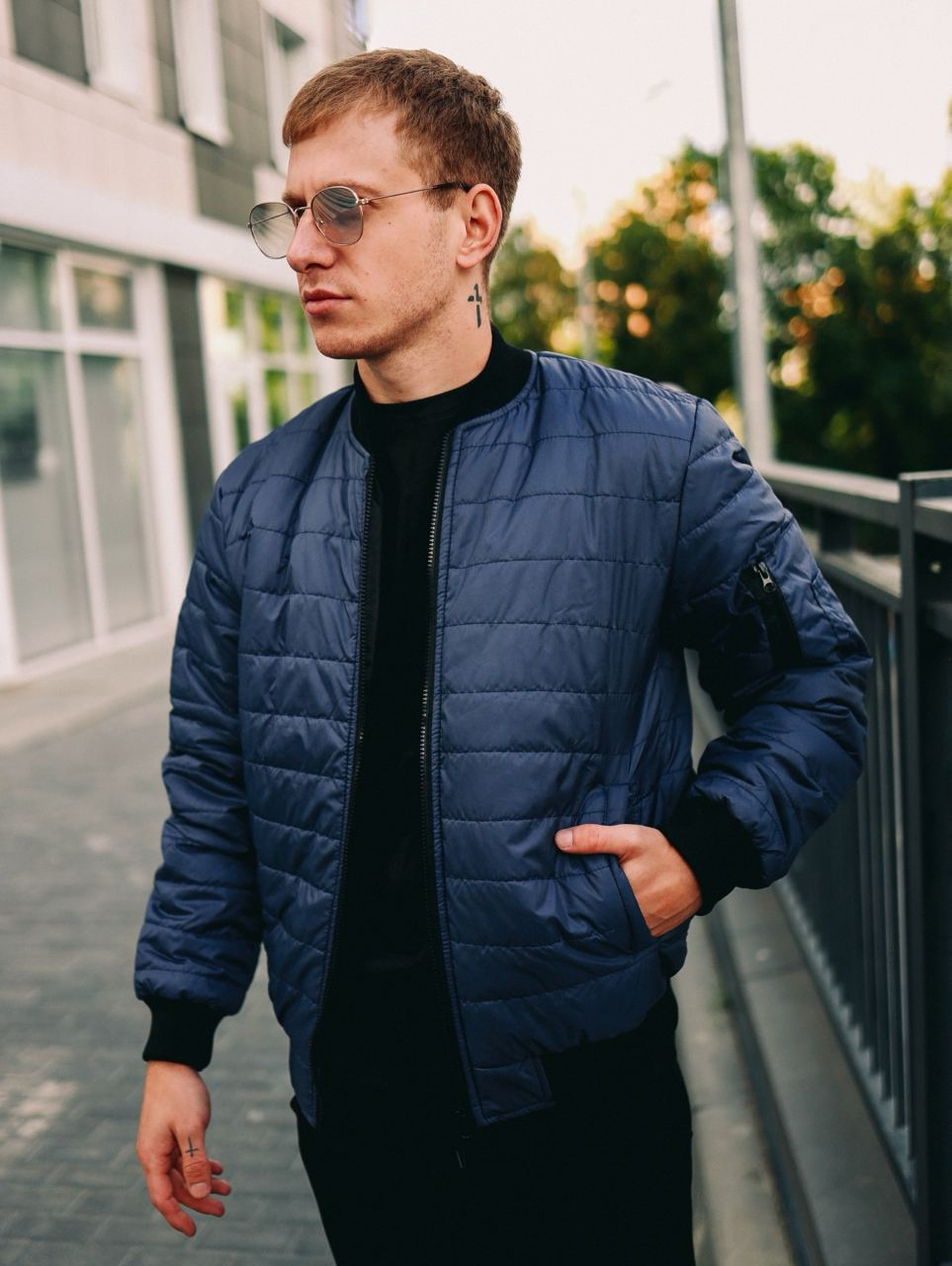 Бомбер Манжет синій S XXL, Синій
