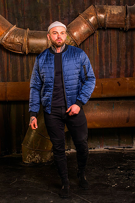 Бомбер Манжет синій S XXL, Синій, фото 3