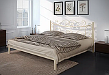 Двоспальне ліжко Tenero Азалія 180х200 см металева бежева з кованним голов'ям, фото 3