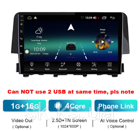 Junsun 4G Android магнітола для Honda Civic 10 FC FK 2015 - 2020, фото 1