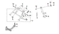 Подножка центральная SYM XPRO 125 50500-ANA-0008