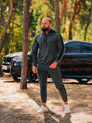 Спортивний костюм чоловічий із лампасом весна-осінь костюм прогулянковий стильний молодіжний на хлопця підлітка, фото 6