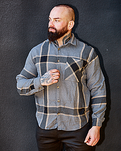 Чоловіча картата сорочка тепла повсякденна стильна чоловічі сорочки з бавовни байка з начосом демісезонні