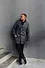 Чоловіче пальто класичний довгий колір антрацит, чоловіче стильне пальто весняно осіннє на ґудзиках, фото 7