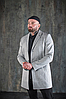 Чоловіче класичне пальто довге сірого кольору, чоловіче стильне пальто весняно осіннє на ґудзиках, фото 7