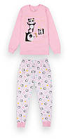 Пижама детская хлопковая для девочки длинный рукав GABBI PGD-21-7 Пандочки Розовый на рост 128 (12993)