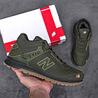 Чоловічі зимові шкіряні кросівки NB Clasic Green, фото 5