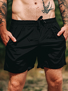 Чоловічі чорні літні шорти пляжні плавки для купання літні короткі із сіткою зручні легкі