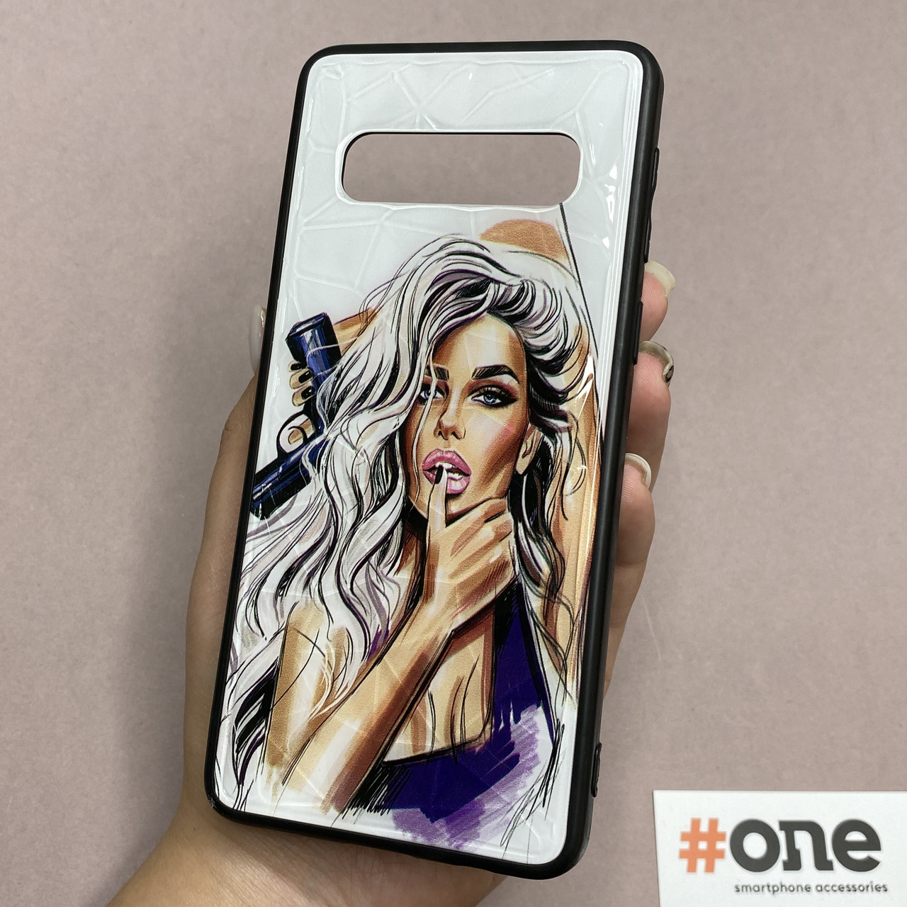 Чохол для Samsung Galaxy S10 Ladies з 3д ефектом з дівчинкою чохол на телефон самсунг с10 фіолетовий