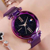 Женские часы Starry Sky Watch на магнитной застёжке фиолетовые