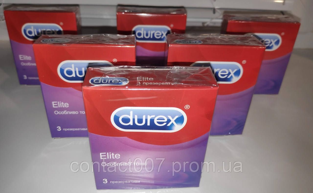 Презервативи Durex ELITE Дюрекс особливо тонкий комплект 18 штук (6 пачок) Термін придатності до 2027 р.
