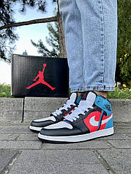 Кросівки Nike Air Jordan 1 (червоно-сині)