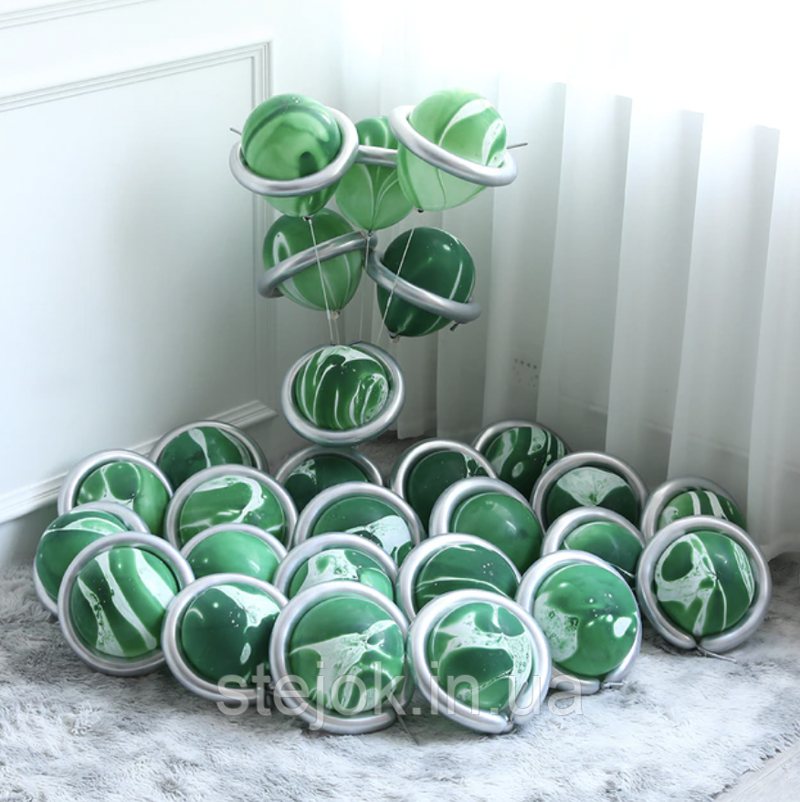 Куля латексна комета зелена, фото 1