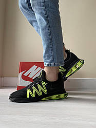 Кросівки Nike SHOX GRAVITY (чорні із зеленим)