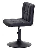 Крісло Arno BK — Base Ек чорний шкірозамінник, на чорній опорі диска D-410 mm з регулюванням висоти сидіння, фото 3