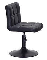 Крісло Arno BK — Base Ек чорний шкірозамінник, на чорній опорі диска D-410 mm з регулюванням висоти сидіння, фото 4