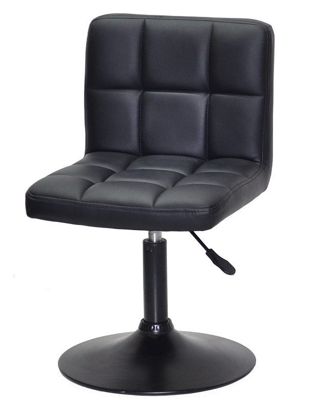 Крісло Arno BK — Base Ек чорний шкірозамінник, на чорній опорі диска D-410 mm з регулюванням висоти сидіння, фото 1