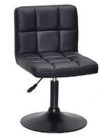 Крісло Arno BK — Base Ек чорний шкірозамінник, на чорній опорі диска D-410 mm з регулюванням висоти сидіння, фото 2