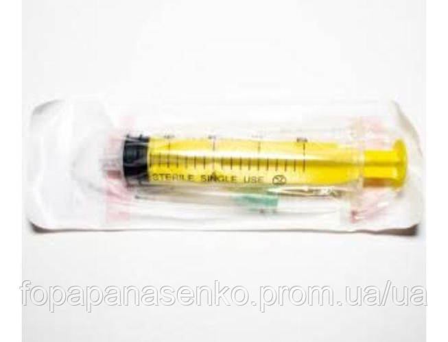 Шприц 20 мл Luer Lock з голкою, 21 G (0.8*40 мм) 3-х комп. "ALEXPHARM ...