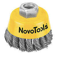 Щётка торцевая NovoTools, плет. сталь, 65мм