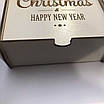 Подарункова коробка для новорічного подарунка дерев'яна з дсп «Merry Christmas» 14х14х5 см. / Коробка з дерева, фото 3
