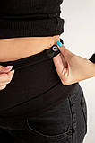 Чорні джинси для вагітних Mom подвійна підтримка живота - бандажна резинка та трикотажний пояс, 2172504-4-Ч, фото 5