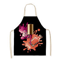 Фартух/передник для майстра манікюру/нейл з 3D-малюнком 3D Apron чорний (GS-70537)