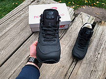 Чоловічі зимові кросівки з хутром New Balance 574 Full Black чорні водонепроникні, фото 5
