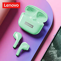 Безпровідні навушники Bluetooth для телефону вакуумні Lenovo LP40 Pro green блютуз