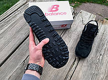 Чоловічі зимові кросівки з хутром New Balance 574 All Black чорні, фото 6