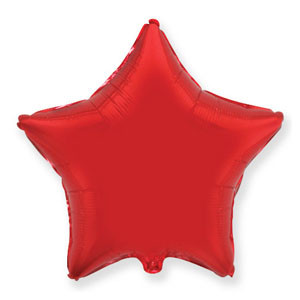 Фольгована куля Зірка. Цвет: Красная. Розмір: 18 ⁇ (45 см). Пр-во: FlexMetal (Іспанія)