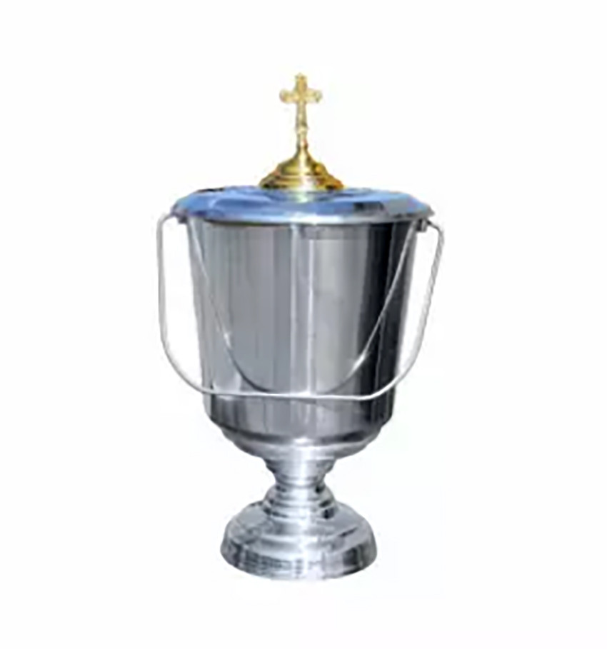 Відро водосвятне 3л з кришкою (нержавіюча сталь), фото 1