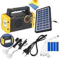 Солнечная панель EVERTON RT907 Павербанк на солнечной батарее + FM радио + Bluetuth колонка + зарядка телефона