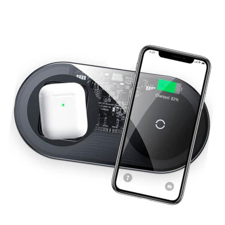 Безпровідний зарядний пристрій Baseus Simple 2in1 Wireless Charger Pro Edition Black (WXJK-C01)