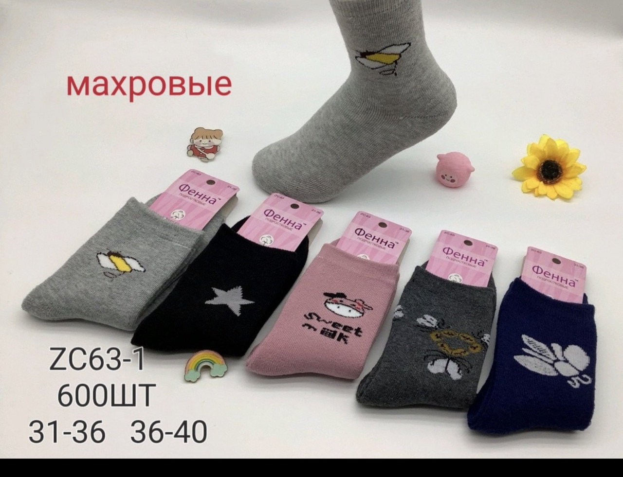Шкарпетки жіночі махрові ТЕРМО розмір 30-35, 36-40 (від 10 пар)