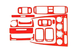 Декоративні накладки на панель 1998-2000 (червоний колір) для Toyota Corolla 1998-2002 років.