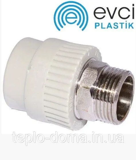 Муфта PP-R з зовнішньою різьбою D 63 x 2" ПІД КЛЮЧ EVCI