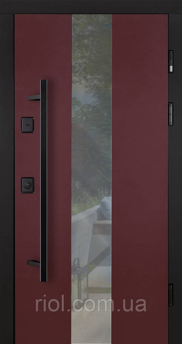Преміальні вхідні двері з терморозривом модель Ufo Black Ral 3007